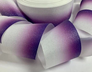 CINTA DE FÚTBOL AMERICANO DE 3" PÚRPURA BRILLANTE OMBRE CHEER GROSGRAIN PARA ARCO DE PELO TIC TOC - Imagen 1 de 1