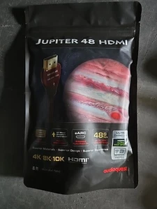 AudioQuest Jupiter 48 ( Jupiter ) 8Ft. 4K-8K-10K HDMI Cable - Red New Sealed - Picture 1 of 2
