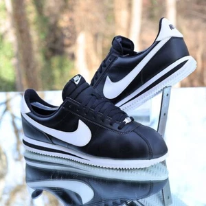 Nike Cortez Basic Leather Black White Men’s Size 13 Custom 819719-012 - Picture 1 of 13