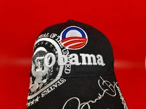 President Barack Obama Black Cap Hat Adjustable - 44th Back 2 Back 2008 - Picture 1 of 8