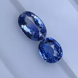 IGI Certified 1.23 CT + 0.99 CT Natural Blue Sapphires Ceylon Gemstones VVS1 - Picture 1 of 11