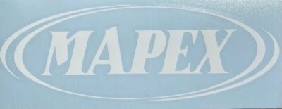 MAPEX drums drumhead logo,, die cut decal, sticker, WHITE 9 INCHES