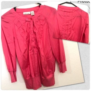 DKNY JEANS Womens XS Pink 3/4 Sleeve Blouse Thin - Picture 1 of 14
