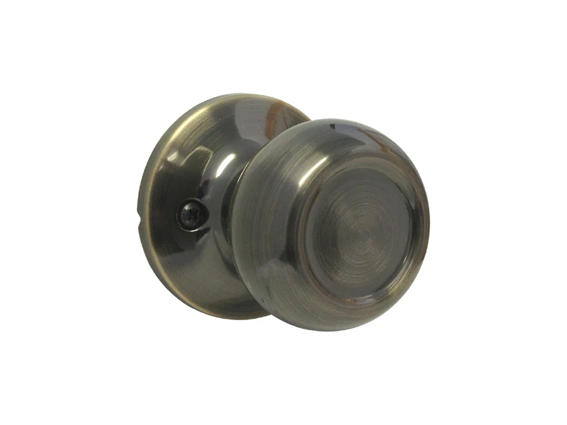 Dummy Antique Brass Round Knob Door Lock lockset knobs one side closet handle - Image 1 of 1