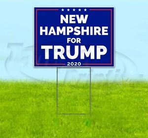 NEW HAMPSHIRE FOR TRUMP 18x24 Yard Sign WITH STAKE Corrugated Bandit MAGA - Picture 1 of 5