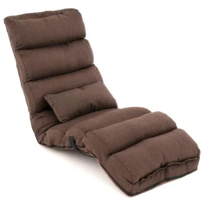 Sessel klappbar mit Schlaffunktion khaki Lounger Bodenstuhl Einzelsofa Gästebett - Bild 1 von 4