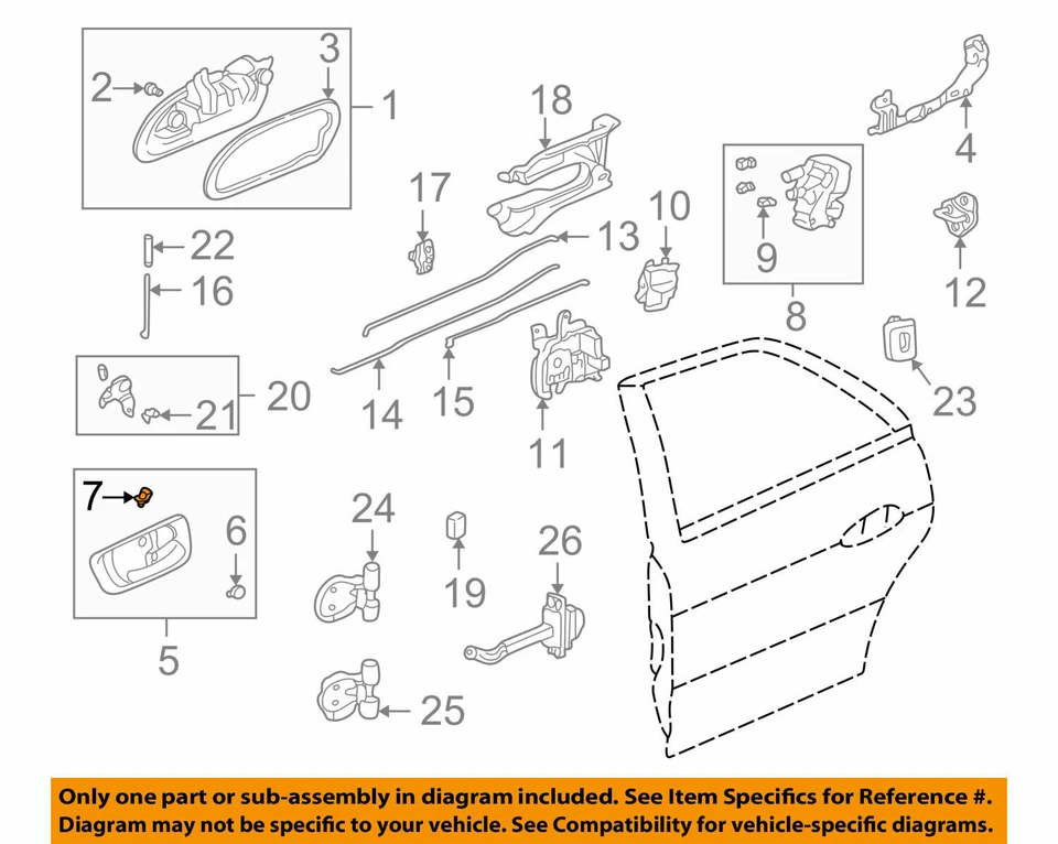 Honda OEM Lock Hardware Rear Door Handle Inside Snap Left lh 72674SM4003 NIP - Image 1 of 1