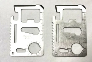 6 Pcs Stainless Steel Credit Card Tool 11 in 1 Multi Pocket Survival Camping Too - Picture 1 of 8