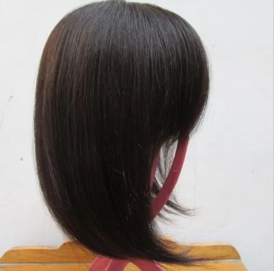 100 % cabello humano flequillo toupee peinado mono encaje pelucas superiores para mujeres hombres Foto 1 de 4