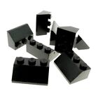 8x Lego Roof Bricks 45° 2x3 Black Ceiling Tiles Angled Stone House 303826 3038