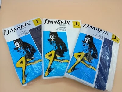 Комплект из 3 пар винтажный Danskin колготки размер B Royal темно-белый новый с Ярлыками NIP бесшовный - Изображение 1 из 3