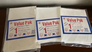 Aida Counted Cross Stitch Fabric 12x18 22ct NOS Lot Of 3 - Picture 1 of 3
