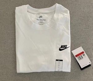 Brand New Nike Men's Sportswear Club Tee Crew Neck White/Black Large/Tall - Picture 1 of 5