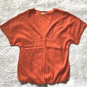ELLA MOSS anthropologie Orange Sparkle Dolman Top SMALL $98 - Picture 1 of 6