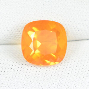 2.07 ct TOP LUSTROUS ORANGE RED_ NATURAL MEXICO FIRE OPAL SQ Cushion- See Vdo YB