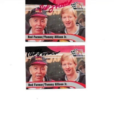 Lote de 2 tarjetas coleccionables Nascar autografiadas por Crew Chief, Red Farmer Foto 1 de 2