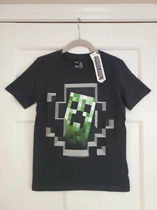New Minecraft Creeper Youth Medium Gaming Soft Black Cotton Tee  - Picture 1 of 4