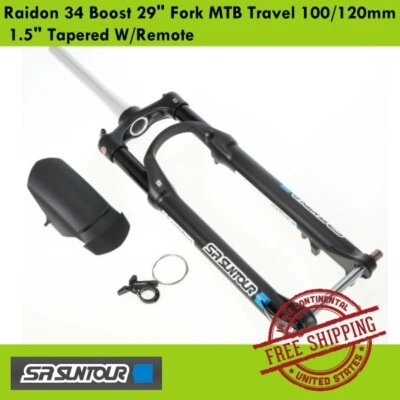 Horquilla de suspensión Suntour Raidon 34 Boost 29" 1,5" cónica con control remoto - 100/120 mm Foto 1 de 4