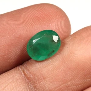 Esmeralda natural certificada de 1,84 quilates Zambia corte ovalado esmeralda facetada piedra preciosa suelta - Imagen 1 de 3