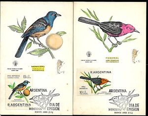 AATM-07 ARGENTINA 1967 FAUNA BIRDS MAXIMUMCARDS COMPLET SET