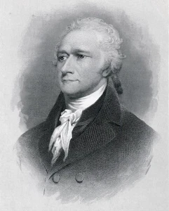 Best ever ALEXANDER HAMILTON 1877 engraving Jonathan TRUMBULL pinx Girsch sculp - Picture 1 of 4