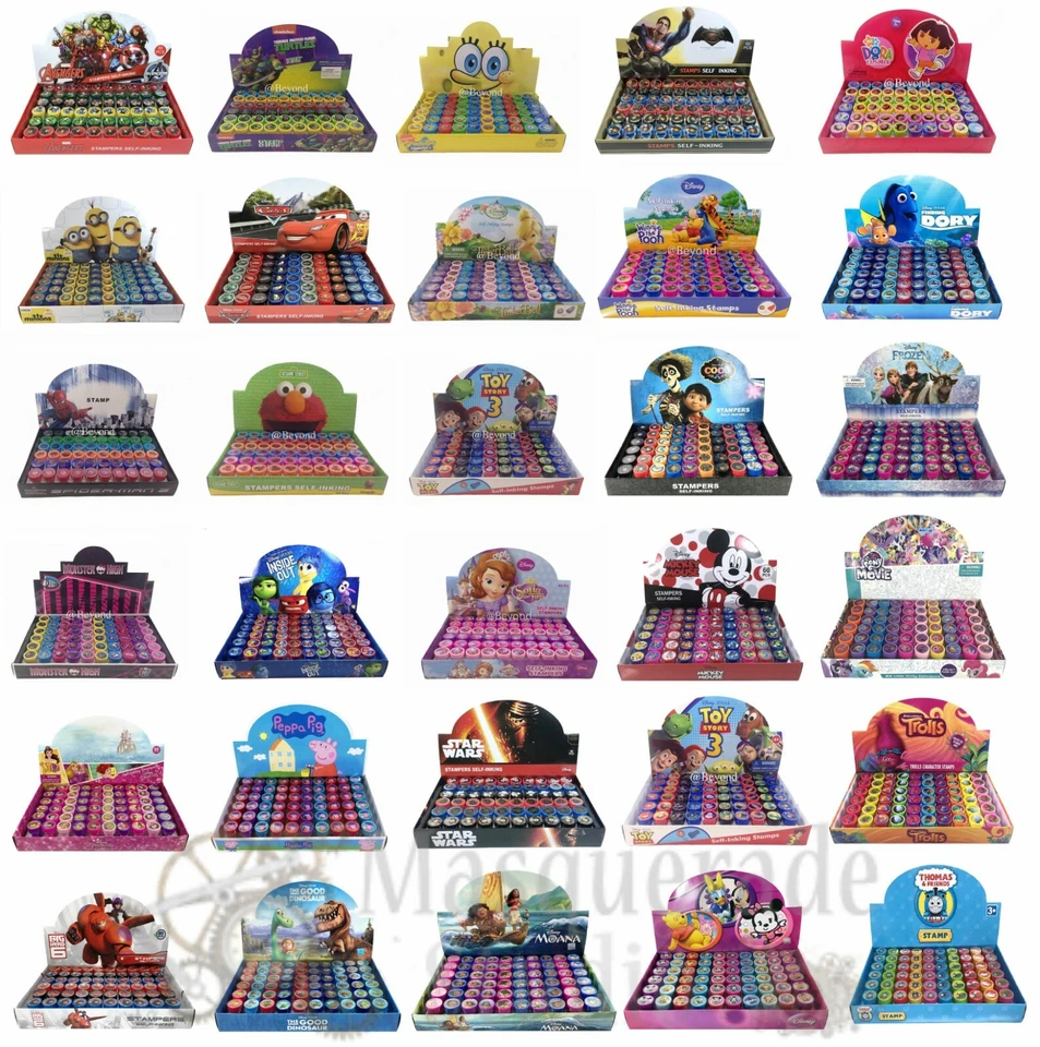 Disney Marvel DC Nickelodeon Self Inking Stamps for Kids 60pc Stampers  - Image 1 of 1
