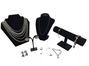 Konvolut silberfarben Modeschmuck Armbänder Halsketten und Ohrringe Konvolut 11 - Bild 1 von 8