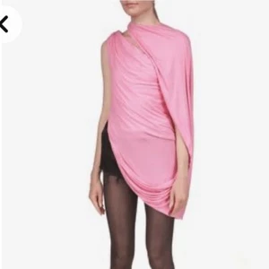 NWT Marina Moscone Twist Cape Top Geranium Pink Asymmetric Sculptural Sz 6 - Picture 1 of 10