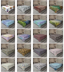 Ambesonne Oriental Pattern Flat Sheet Top Sheet Decorative Bedding 6 Sizes - Picture 1 of 42