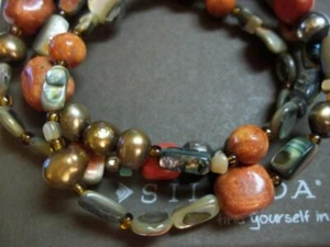 Pulseras Silpada 3 plata esterlina esponja coral elástico B1695 excelentes - Imagen 1 de 12