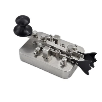 Heavy Morse Code Key Stainless Steel Dual Mode Telegraph CW Shortwave 3.5mm Jack - Image 1 of 4