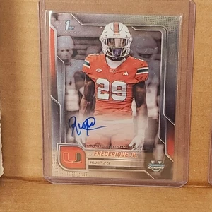 OJ Frederique 2025 Bowman Univ Chrome Autograph Miami Hurricanes - Picture 1 of 2