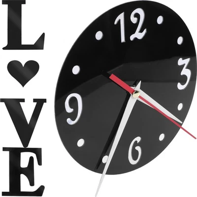  1 Set Love Heart Digital Clock Sticker Wall Decoration Sticker - Image 1 of 4