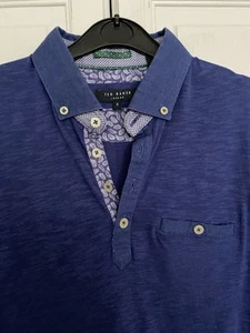 Men’s Royal Blue Ted Baker Polo Shirt Size 3 - Excellent Condition - Picture 1 of 3