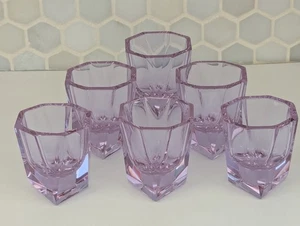 6 Vintage Alexandrit Neodym Art Deco Böhmischer Likör-Wodka Gläser 30er Jahre - Bild 1 von 8