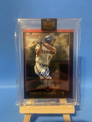 2022 Topps Archives Auto Carlos Delgado 1/1 Bowman Chrome SSP RARE - Image 1 of 4