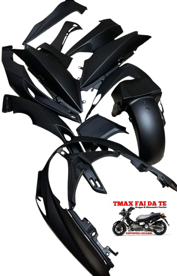 KIT CARENE TNT YAMAHA TMAX  500 NERO OPACO 2001-2002-2003-2004-2005-2006-2007 - Immagine 1 di 1
