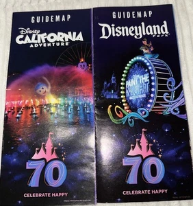 Disneyland DCA Park Guidemap Map 2025 70th Anniversary Celebration Paint Night - Picture 1 of 5