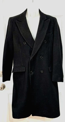 Abrigo de lana negro de doble botonadura Le-Tigre años 90 vintage para hombre talla 40 Foto 1 de 4