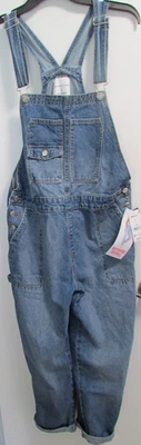 NEW Women's M Boyfriend Denim Blue Jean Denim Overall Cuffed By Celebrity Pink - Image 1 of 4