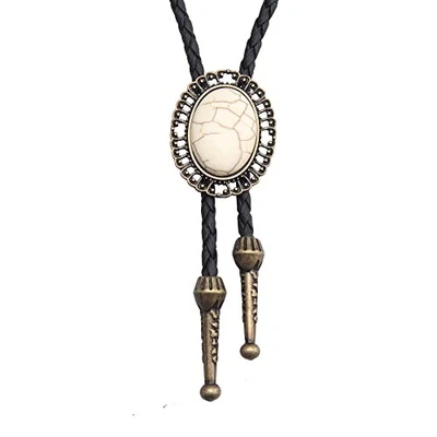  Индейский галстук-боло родео ковбойский кожаный галстук Pl0065-белое золото - Изображение 1 из 4