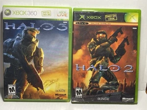 Xbox Halo 2 & Xbox 360 Halo 3 NOT TESTED Set of 2 games GREAT DEAL - Picture 1 of 7