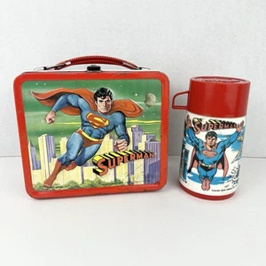 Vintage SUPERMAN LUNCHBOX W/ THERMOS 1978 Aladdin Industries DC Comics Lunch Box - Picture 1 of 19