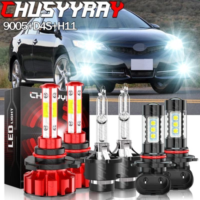 For 2012-2014 Toyota Camry LED HID Headlight High&Low Beam + Fog Light Bulbs - Image 1 of 4