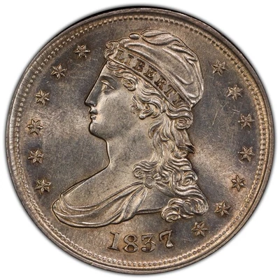 1837 Capped Bust Half Dollar 50C Reeded Edge PCGS MS 61 Type 2 Stunning WOW! - Image 1 of 4