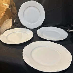 hutschenreuther sylvia All White Set Of 4 Dinner Plates 9 3/4 In - Picture 1 of 11