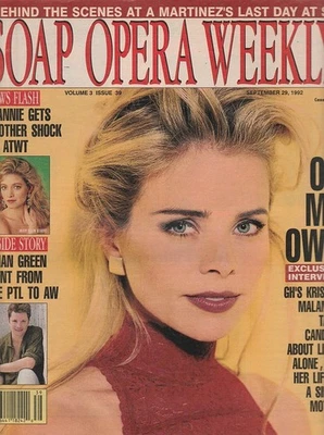 Soap Opera Weekly Sept 29, 1992 KRISTINA MALANDRO-BRIAN GREEN-LESLIE CHARLESON - Image 1 of 4