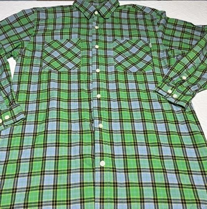 Carhartt Shirt Men's Large Green Plaid Long Sleeve Button Up Slim Fit Pocket - Picture 1 of 12