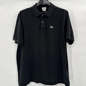 Lacoste Polo Shirt Mens 8 Black Short Aligator Logo Golf Casual Comfort - Picture 1 of 8