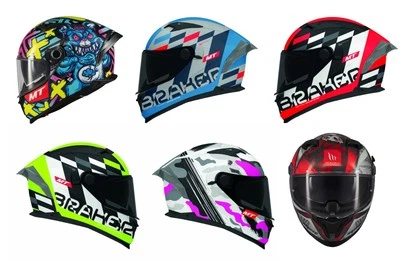 MT BRAKER SV FULL FACE 22.06 DUAL VISOR MOTORCYCLE HELMET INOX FOSTER CROSSOVER - Image 1 of 4